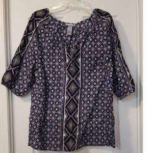 Catherine's Navy Peasant Blouse